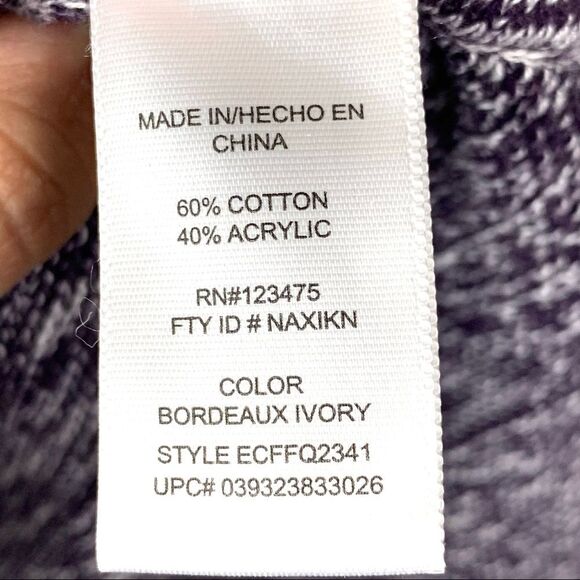 Ellen Tracy Marled Purple Tunic Pullover Sweater Size Medium - Picture 5 of 6